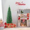 imageGiantex Green Artificial Pencil Christmas Premium Hinged Pine Tree with Solid Metal Legs Perfect for Home Shops and Holiday Decoration 5FT Artificial Pencil Christmas TreeGreen
