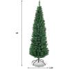 imageGiantex Green Artificial Pencil Christmas Premium Hinged Pine Tree with Solid Metal Legs Perfect for Home Shops and Holiday Decoration 5FT Artificial Pencil Christmas TreeGreen