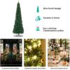 imageGiantex Green Artificial Pencil Christmas Premium Hinged Pine Tree with Solid Metal Legs Perfect for Home Shops and Holiday Decoration 5FT Artificial Pencil Christmas TreeGreen