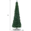 imageGiantex Green Artificial Pencil Christmas Premium Hinged Pine Tree with Solid Metal Legs Perfect for Home Shops and Holiday Decoration 5FT Artificial Pencil Christmas TreeGreen