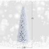 imageGiantex Green Artificial Pencil Christmas Premium Hinged Pine Tree with Solid Metal Legs Perfect for Home Shops and Holiday Decoration 5FT Artificial Pencil Christmas TreeWhite