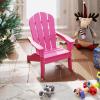 imageGiantex HDPE Kids Adirondack Chair  AllWeather Lawn Toddler Chair with Ergonomic Design Childrens Outdoor Chair for Toddlers Ages 38 Kids Patio Furniture for Deck Garden 1 PinkPink
