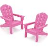 imageGiantex HDPE Kids Adirondack Chair  AllWeather Lawn Toddler Chair with Ergonomic Design Childrens Outdoor Chair for Toddlers Ages 38 Kids Patio Furniture for Deck Garden 1 PinkPink