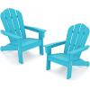 imageGiantex HDPE Kids Adirondack Chair  AllWeather Lawn Toddler Chair with Ergonomic Design Childrens Outdoor Chair for Toddlers Ages 38 Kids Patio Furniture for Deck Garden 1 PinkTurquoise