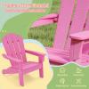 imageGiantex HDPE Kids Adirondack Chair  AllWeather Lawn Toddler Chair with Ergonomic Design Childrens Outdoor Chair for Toddlers Ages 38 Kids Patio Furniture for Deck Garden 1 PinkPink