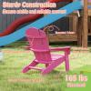 imageGiantex HDPE Kids Adirondack Chair  AllWeather Lawn Toddler Chair with Ergonomic Design Childrens Outdoor Chair for Toddlers Ages 38 Kids Patio Furniture for Deck Garden 1 PinkPink
