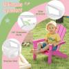 imageGiantex HDPE Kids Adirondack Chair  AllWeather Lawn Toddler Chair with Ergonomic Design Childrens Outdoor Chair for Toddlers Ages 38 Kids Patio Furniture for Deck Garden 1 PinkPink