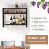 imageGiantex Industrial Wall Mounted Wine Rack 3Tier Metal Hanging Wine Bottle Glass Rack w 16Bottle Holders Heavy Duty Wall Wine Floating Shelves for Home Bar Kitchen Dining Room Rustic Brown315 x 8 x 25