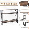 imageGiantex Industrial Wall Mounted Wine Rack 3Tier Metal Hanging Wine Bottle Glass Rack w 16Bottle Holders Heavy Duty Wall Wine Floating Shelves for Home Bar Kitchen Dining Room Rustic Brown315 x 8 x 25