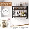 imageGiantex Industrial Wall Mounted Wine Rack 3Tier Metal Hanging Wine Bottle Glass Rack w 16Bottle Holders Heavy Duty Wall Wine Floating Shelves for Home Bar Kitchen Dining Room Rustic Brown315 x 8 x 25