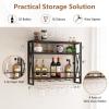 imageGiantex Industrial Wall Mounted Wine Rack 3Tier Metal Hanging Wine Bottle Glass Rack w 16Bottle Holders Heavy Duty Wall Wine Floating Shelves for Home Bar Kitchen Dining Room Rustic Brown315 x 8 x 25