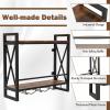 imageGiantex Industrial Wall Mounted Wine Rack 3Tier Metal Hanging Wine Bottle Glass Rack w 16Bottle Holders Heavy Duty Wall Wine Floating Shelves for Home Bar Kitchen Dining Room Rustic Brown235 x 8 x 215