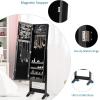 imageGiantex Jewelry Cabinet with FullLength Mirror Standing Jewelry Armoire Organizer with 64 Earring Slots 72 Ring Slots 20 Necklace Hooks 4 Storage Shelves 3 Angle Adjustable WhiteBlack