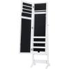 imageGiantex Jewelry Cabinet with FullLength Mirror Standing Jewelry Armoire Organizer with 64 Earring Slots 72 Ring Slots 20 Necklace Hooks 4 Storage Shelves 3 Angle Adjustable WhiteWhite