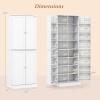 imageGiantex Kitchen Pantry Cabinet 655quot Tall Kitchen Hutch w8Tier Storage Cabinet 16Tier Door Shelves ampamp Adjustable Shelves 4Door Freestanding Buffet Sideboard for Dining Room Living Room WhiteWhite