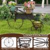 imageGiantex Metal Bicycle Planter 3 Tier Tricycle Flower Plant Stand w 3 Decorative Wheels Parisian Style Flower Display Stand Cart for Home Decor Patio Garden Flower Shop Indoor OutdoorBronze