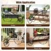 imageGiantex Metal Bicycle Planter 3 Tier Tricycle Flower Plant Stand w 3 Decorative Wheels Parisian Style Flower Display Stand Cart for Home Decor Patio Garden Flower Shop Indoor Outdoorblack
