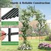 imageGiantex Metal Garden Arch Trellis  95 FT Wedding Arbor for Ceremony Garden Arbor for Climbing Plants Rose Gothic Style Outdoor Archway for Lawn Backdrop Backyard Party Decoration