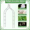 imageGiantex Metal Garden Arch Trellis  95 FT Wedding Arbor for Ceremony Garden Arbor for Climbing Plants Rose Gothic Style Outdoor Archway for Lawn Backdrop Backyard Party Decoration