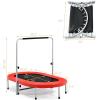 imageGiantex Mini Trampoline 2 Persons Foldable Fitness Trampoline w 5 Levels Height Adjustable Handle Max Load 330LBS Indoor Oval Rebounder Exercise Trampoline for Adult Kid Enjoy Parentchild TimeRed