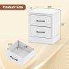 imageGiantex Modern Nightstand Wood Bedside Table with 2 Storage Drawers Compact Floor Night Stand End Table White Accent Sofa Side Table for BedroomWhite