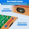 imageGiantex Multi Game Table  2 in 1 Combo Mini Table Top w Soccer Slide Hockey Wood Foosball w Footballs  Perfect for Game Rooms Arcades Bars Parties Family Night