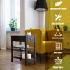imageGiantex Narrow End Table Small Side Table with Drawer and Shelf Wood Accent Sofa Table Skinny Nightstand for Small Space Living Room Bedroom 1 BlackBlack