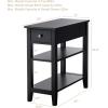 imageGiantex Narrow End Table Small Side Table with Drawer and Shelf Wood Accent Sofa Table Skinny Nightstand for Small Space Living Room Bedroom 1 BlackBlack