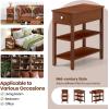 imageGiantex Narrow End Table Small Side Table with Drawer and Shelf Wood Accent Sofa Table Skinny Nightstand for Small Space Living Room Bedroom 1 BlackBrown