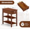 imageGiantex Narrow End Table Small Side Table with Drawer and Shelf Wood Accent Sofa Table Skinny Nightstand for Small Space Living Room Bedroom 1 BlackBrown
