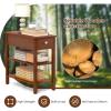 imageGiantex Narrow End Table Small Side Table with Drawer and Shelf Wood Accent Sofa Table Skinny Nightstand for Small Space Living Room Bedroom 1 BlackBrown