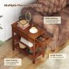 imageGiantex Narrow End Table Small Side Table with Drawer and Shelf Wood Accent Sofa Table Skinny Nightstand for Small Space Living Room Bedroom 1 BlackBrown