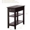 imageGiantex Narrow End Table Small Side Table with Drawer and Shelf Wood Accent Sofa Table Skinny Nightstand for Small Space Living Room Bedroom 1 BlackEspresso