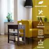 imageGiantex Narrow End Table Small Side Table with Drawer and Shelf Wood Accent Sofa Table Skinny Nightstand for Small Space Living Room Bedroom 1 BlackEspresso