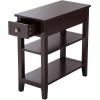imageGiantex Narrow End Table Small Side Table with Drawer and Shelf Wood Accent Sofa Table Skinny Nightstand for Small Space Living Room Bedroom 1 BlackEspresso