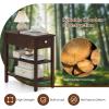 imageGiantex Narrow End Table Small Side Table with Drawer and Shelf Wood Accent Sofa Table Skinny Nightstand for Small Space Living Room Bedroom 1 BlackWalnut