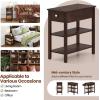 imageGiantex Narrow End Table Small Side Table with Drawer and Shelf Wood Accent Sofa Table Skinny Nightstand for Small Space Living Room Bedroom 1 BlackWalnut