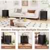 imageGiantex Nightstands Set of 2 with 3 Drawers Wood Walnut Night Stand Bedside Table wStorage Drawer ampamp Round Metal Knobs Vintage End Side Table for Dorm Bedroom Small Spaces 145quot D x 18quot W x 26quot HBlack