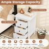 imageGiantex Nightstands Set of 2 with 3 Drawers Wood Walnut Night Stand Bedside Table wStorage Drawer ampamp Round Metal Knobs Vintage End Side Table for Dorm Bedroom Small Spaces 145quot D x 18quot W x 26quot HWhite