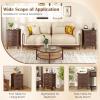 imageGiantex Nightstands Set of 2 with 3 Drawers Wood Walnut Night Stand Bedside Table wStorage Drawer ampamp Round Metal Knobs Vintage End Side Table for Dorm Bedroom Small Spaces 145quot D x 18quot W x 26quot HWalnut