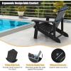 imageGiantex Outdoor Adirondack Chair  Oversized Patio Chairs wHidden Cup Holder Realistic Wood Grain 380 LBS Weight Capacity Weather Resistant Firepit Chairs for Backyard Garden 4 BlackBlack