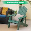 imageGiantex Outdoor Adirondack Chair  Oversized Patio Chairs wHidden Cup Holder Realistic Wood Grain 380 LBS Weight Capacity Weather Resistant Firepit Chairs for Backyard Garden 1 YellowDark Green