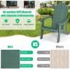 imageGiantex Outdoor Adirondack Chair  Oversized Patio Chairs wHidden Cup Holder Realistic Wood Grain 380 LBS Weight Capacity Weather Resistant Firepit Chairs for Backyard Garden 4 BlackDark Green