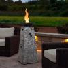 imageGiantex Outdoor Propane Fire Pit  48 Inch Propane Fire Bowl Column with Lava Rocks ampamp PVC Cover 30000 BTU Heat Output Stainless Steel Burner Patio Burning Gas Fire Pit Bowl for Backyard Poolside