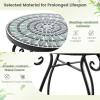 imageGiantex Outdoor Side Table Mosaic Patio Table 14inch Accent Table Plant Stand Ceramic Tile Top Metal Frame Small End Table Porch Beach Patio Garden Balcony PoolsideWave