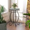 imageGiantex Outdoor Side Table Mosaic Patio Table 14inch Accent Table Plant Stand Ceramic Tile Top Metal Frame Small End Table Porch Beach Patio Garden Balcony PoolsideWave