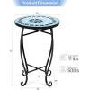 imageGiantex Outdoor Side Table Mosaic Patio Table 14inch Accent Table Plant Stand Ceramic Tile Top Metal Frame Small End Table Porch Beach Patio Garden Balcony PoolsideOcean