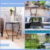 imageGiantex Outdoor Side Table Mosaic Patio Table 14inch Accent Table Plant Stand Ceramic Tile Top Metal Frame Small End Table Porch Beach Patio Garden Balcony PoolsideSun