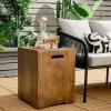 imageGiantex Outdoor Tank Hideaway Table Propane Tank Cover for Standard 20 LBS Propane Gas Tank Outside Patio Side End Table with Side Handles BrownBrown