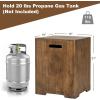 imageGiantex Outdoor Tank Hideaway Table Propane Tank Cover for Standard 20 LBS Propane Gas Tank Outside Patio Side End Table with Side Handles BrownBrown